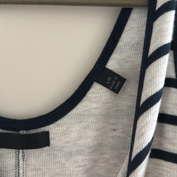 New ATM Striped Bodysuit Navy Gray Modal One Piece L - Picture 5 of 6